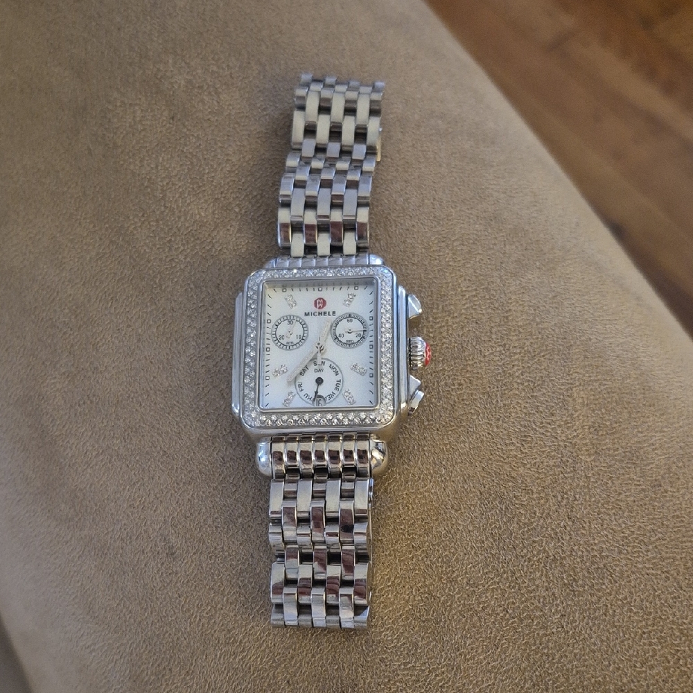 Michele Silver Square Watch
